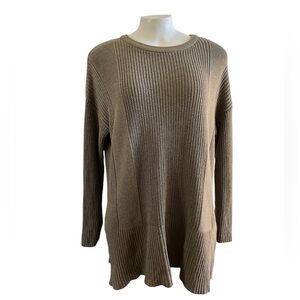 Wrap London Chunky Knit Olive Green Sweater Women’s L Long Cotton